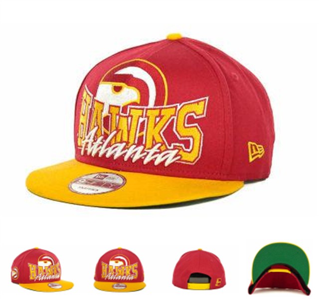 NBA Atlanta Hawks Red Yellow Hats